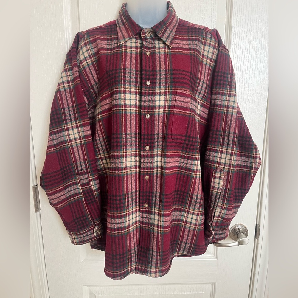 USA Made 100% Virgin Wool Men’s Pendleton Plaid Casual Button Down